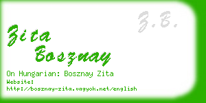 zita bosznay business card